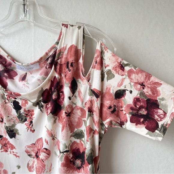 My Bump Maternity Harley Floral Bodycon Dress Cold Shoulder Short Sleeved XL - Picture 4 of 12